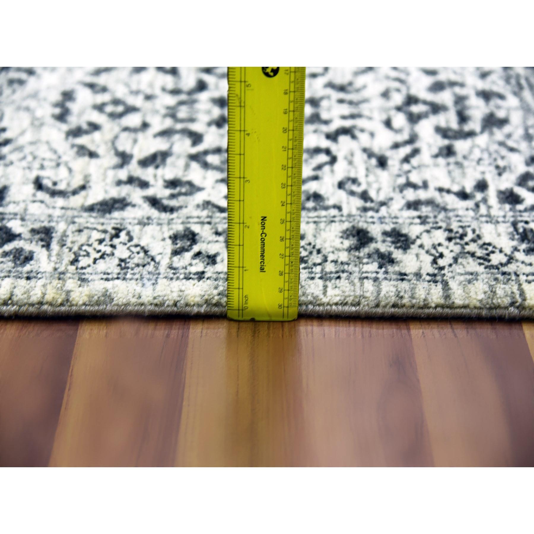 Ghost White Undyed 100% Wool Hand Knotted Mamluke Design Rugs 8'0