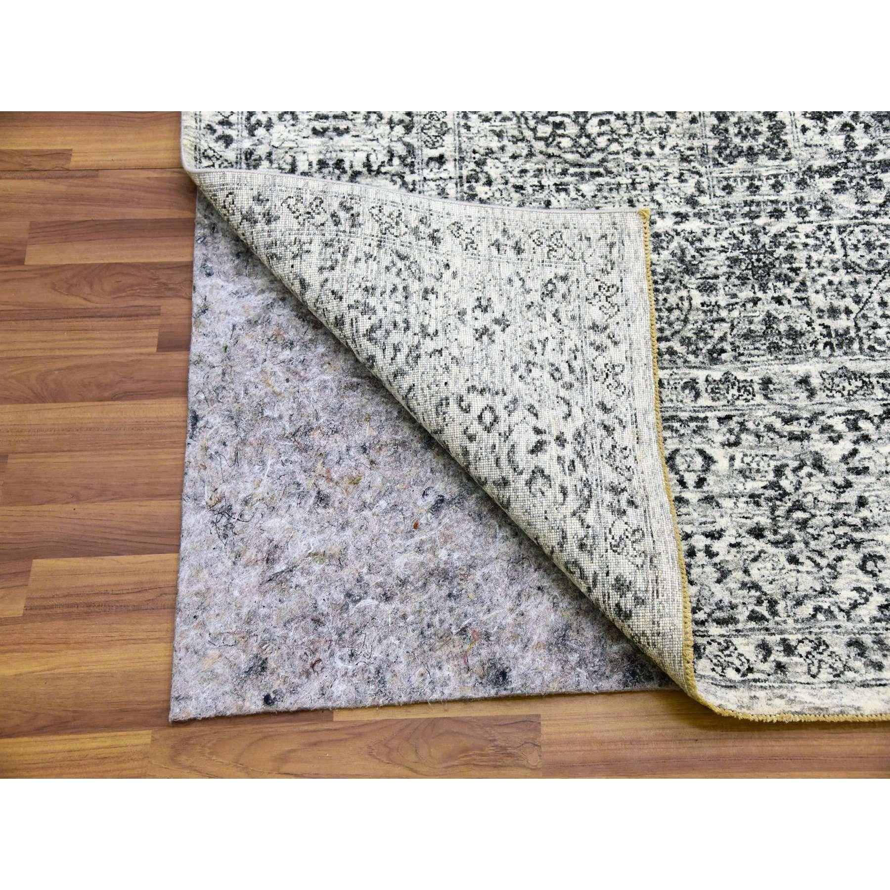 Annodato a mano Ghost White Undyed 100% Wool Hand Knotted Mamluke Design Rugs 8'0