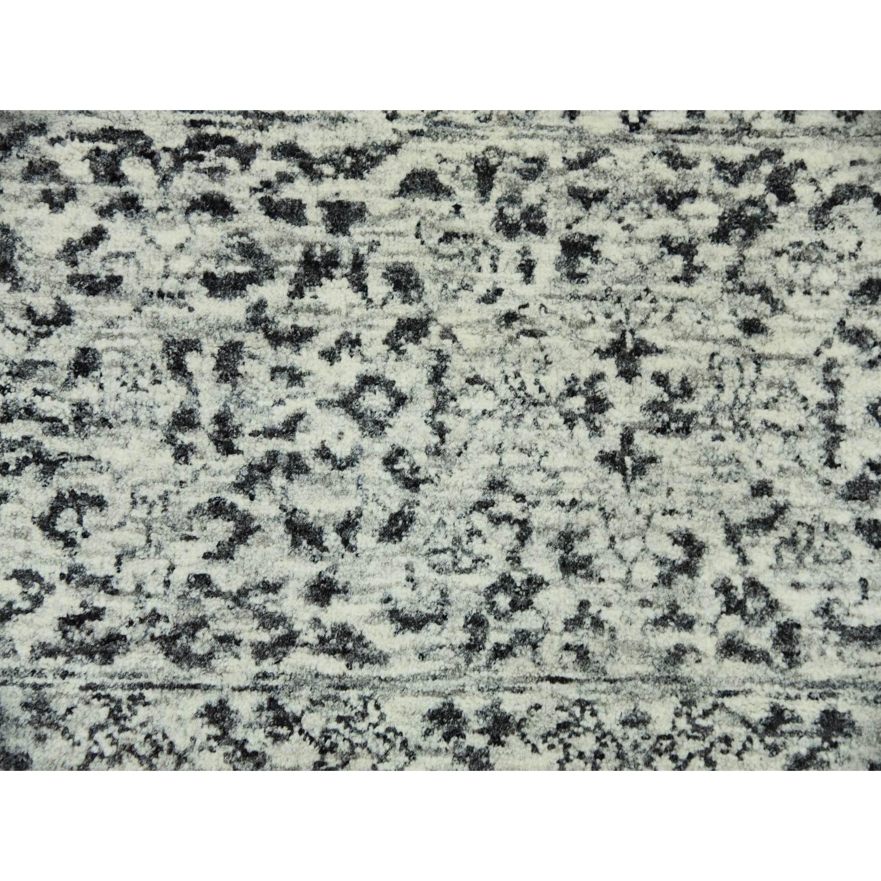 Ghost White Undyed 100% Wool Hand Knotted Mamluke Design Rugs 8'0
