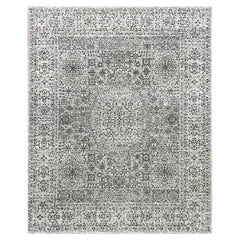 Ghost White Undyed 100% Wool Hand Knotted Mamluk Design Rug 8'0" x 9'10"
