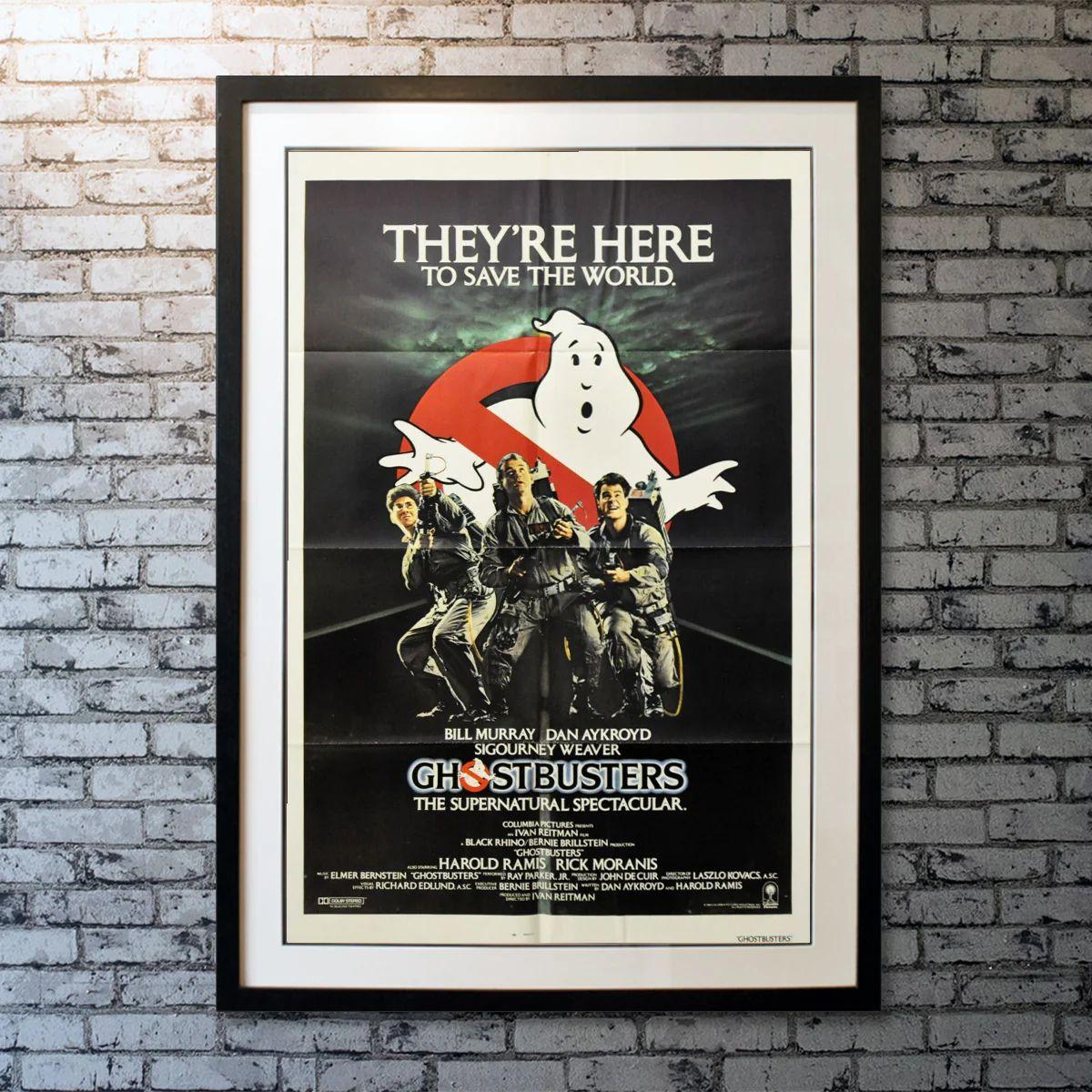 Ghostbusters, Unframed Poster, 1984

Original One Sheet (27 X 41 Inches). Three parapsychologists forced out of their university funding set up shop as a unique ghost removal service in New York City, attracting frightened yet skeptical