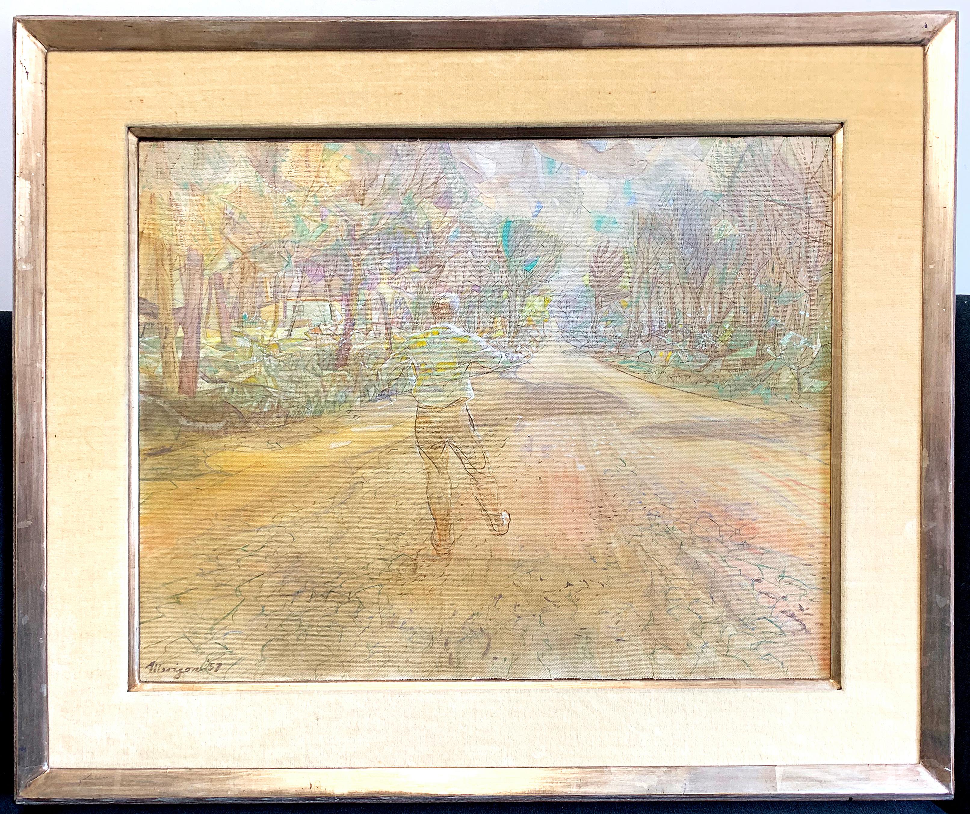An early and important painting by renowned Grand Rapids artist Armand Merizon, this work depicts a ghostly figure -- reputedly the son of a dear family friend -- in the midst of the natural landscape Merizon loved. Although the artist lived most of