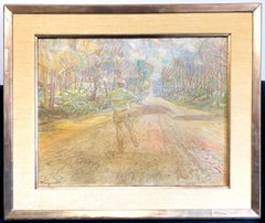 "Ghostly Figure":: important paysage avec une figure translucide par un artiste du Michigan