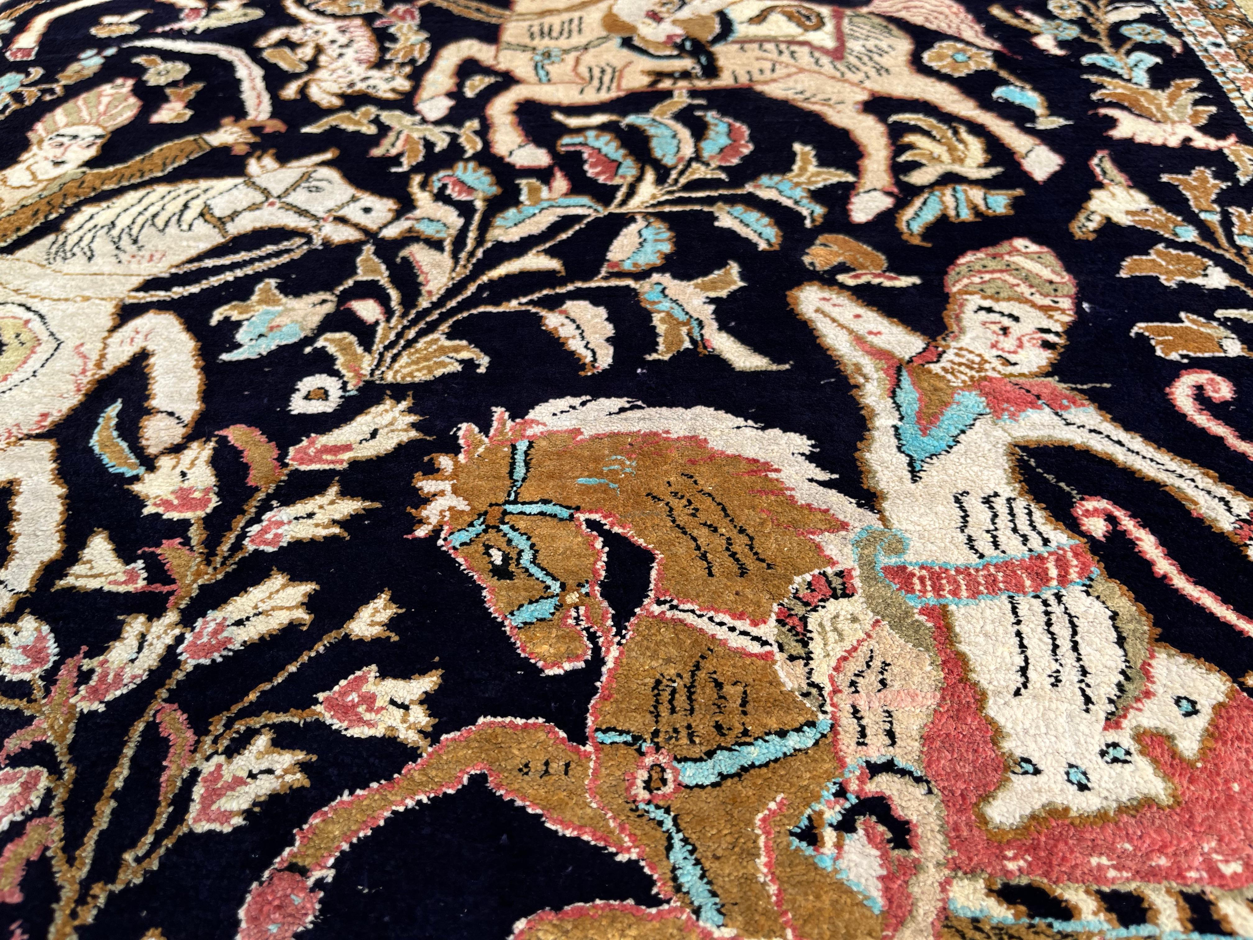 Ghoum Silk Persian Rug For Sale 3