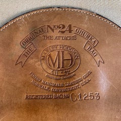 GHURKA Brown Tan Leather & Canvas Briefcase