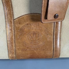 GHURKA Brown Tan Leather Canvas Briefcase
