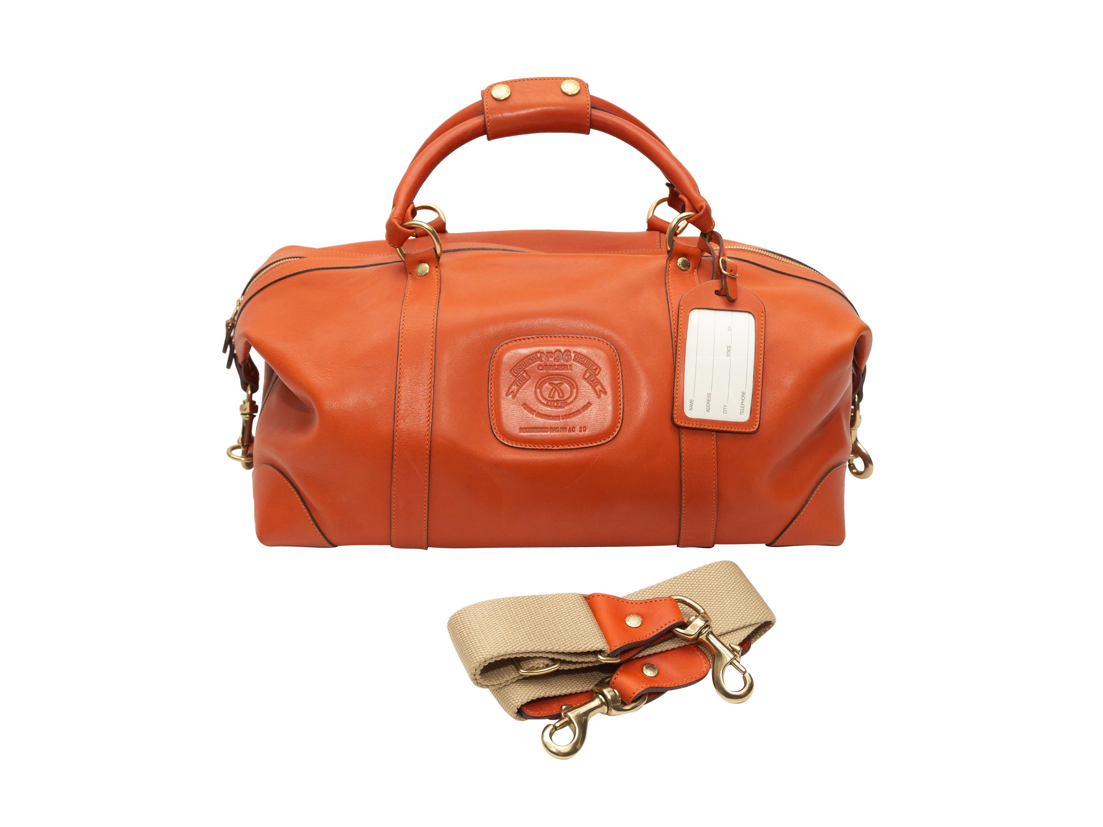 Red Ghurka Orange Leather No. 96 Cavalier Duffel Bag