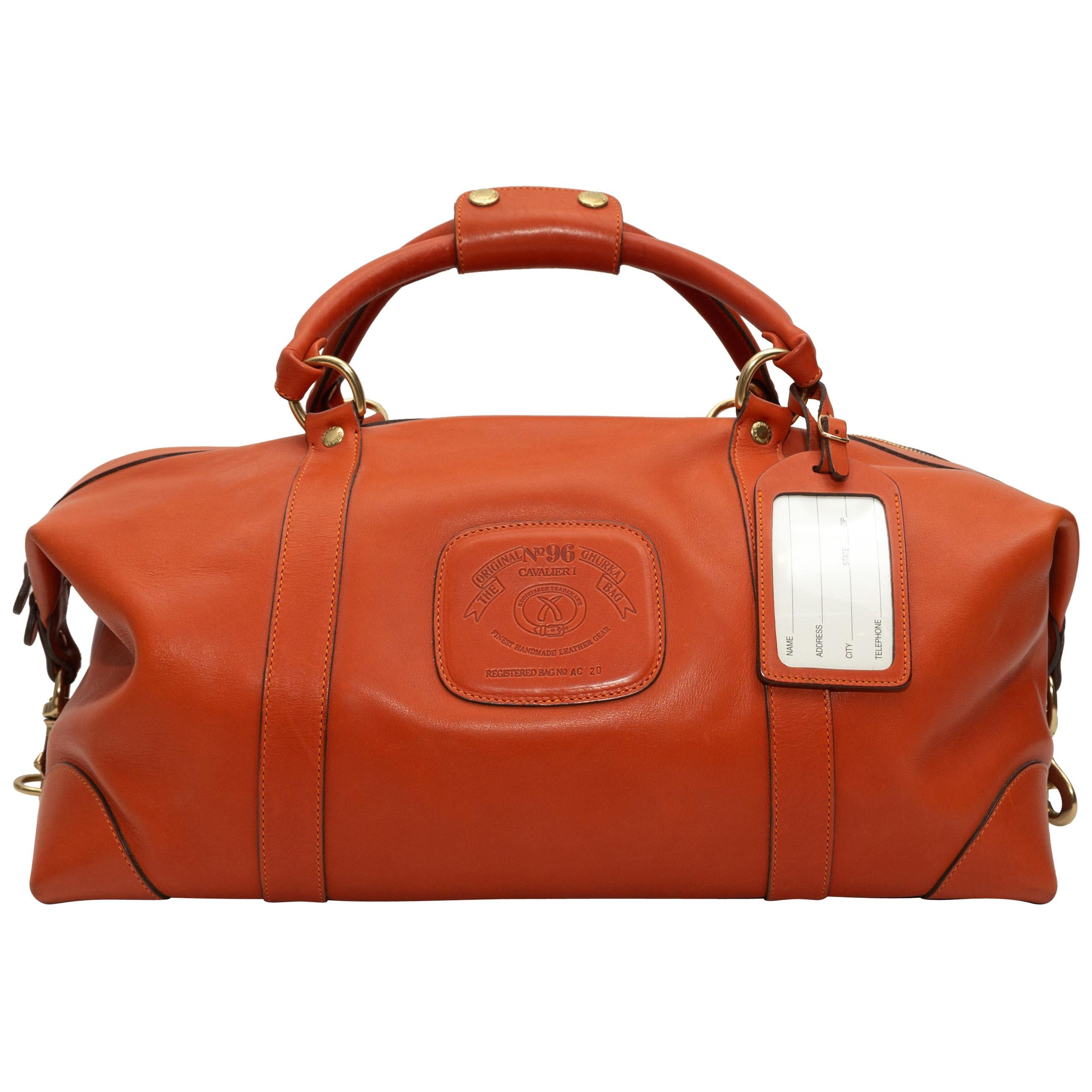 Ghurka Orange Leather No. 96 Cavalier Duffel Bag For Sale at 1stDibs |  ghurka cavalier, ghurka duffel bag, ghurka luggage sale