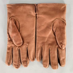 GHURKA Size S Brown Cashmere Lined Leather Gloves