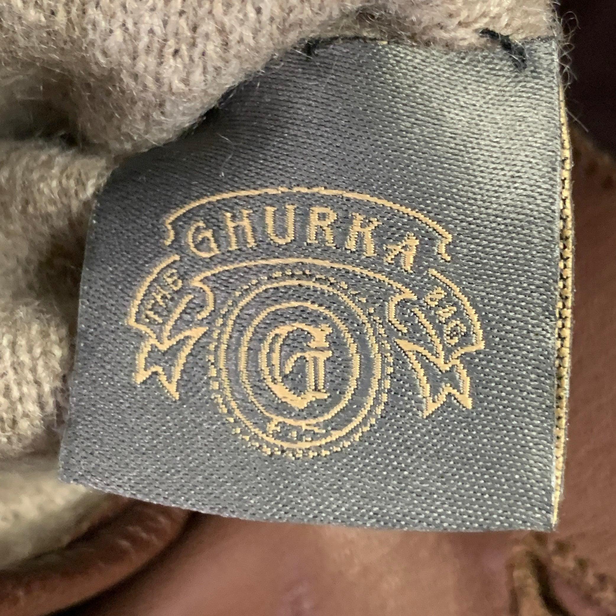 Men's GHURKA Size S Brown Cashmere Lined Leather Gloves