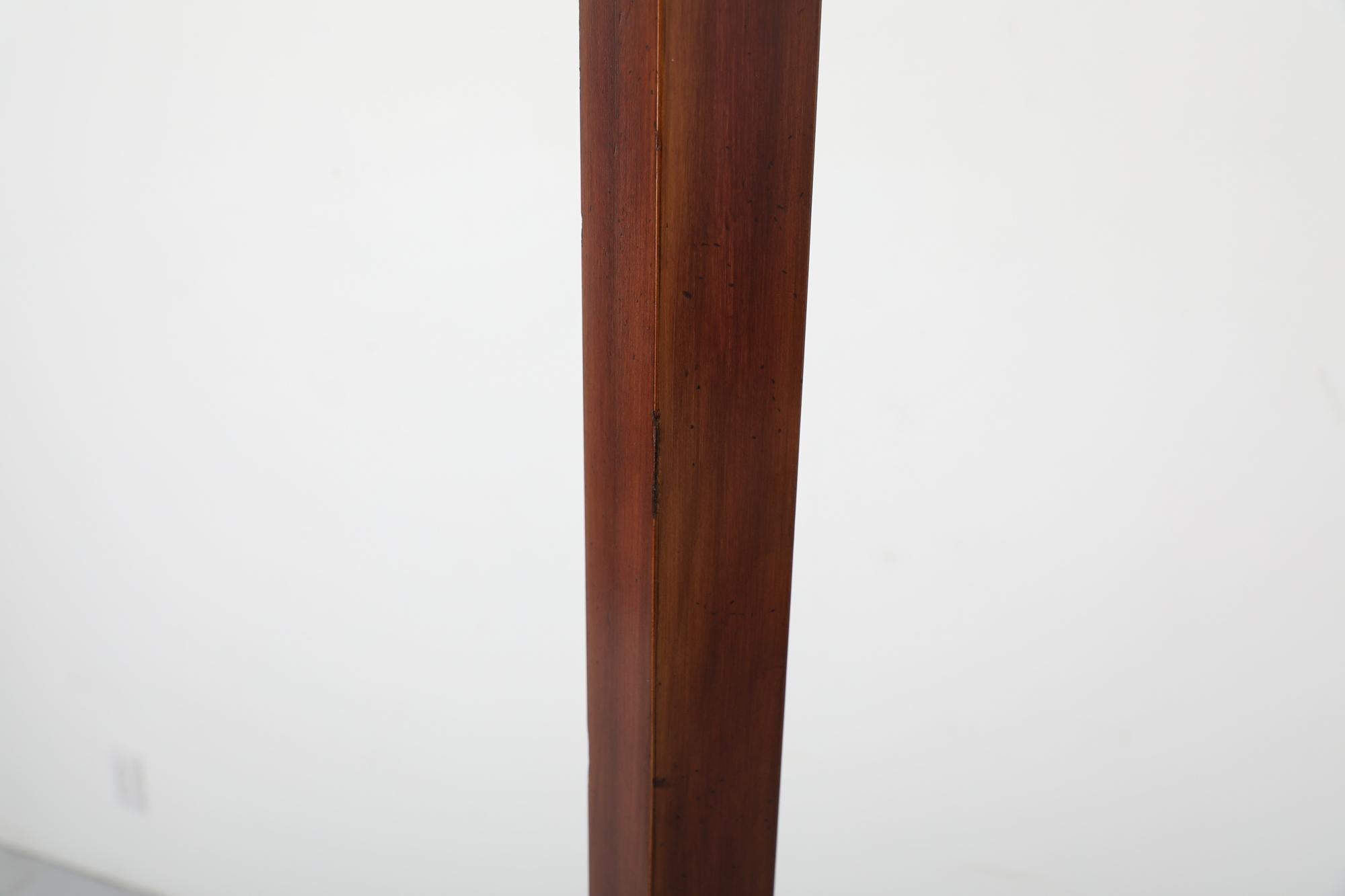 Ghyczy Inspired Art Deco Wood and Brass Torchiere Floor Lamp 3