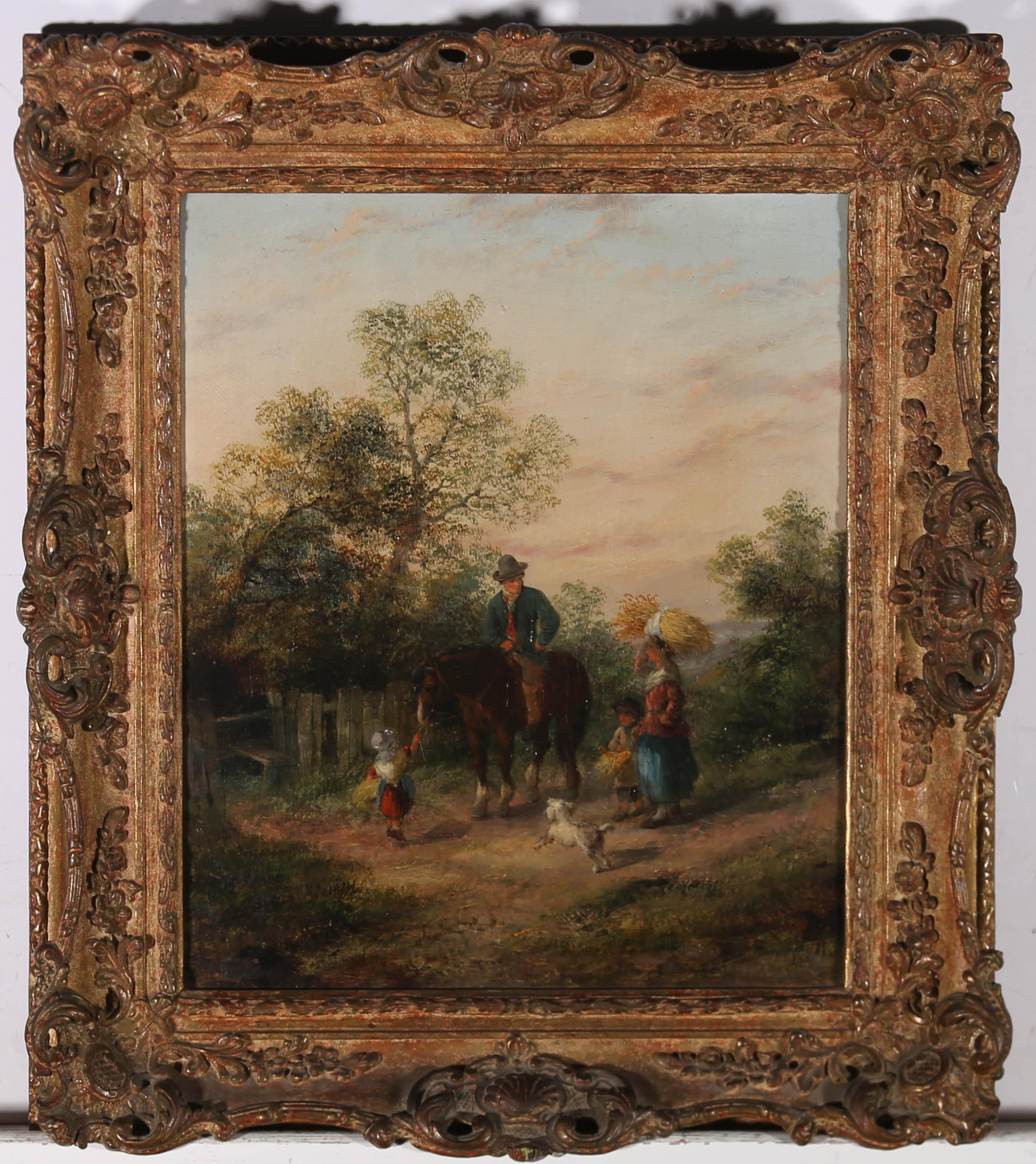 G.I ARA - Framed Mid 19th Century Oil, Rural Living Scene with Figures 2