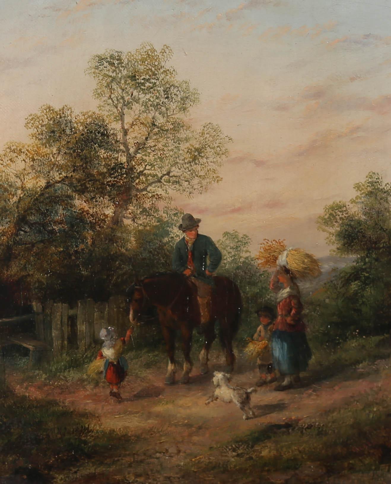 G.I ARA - Framed Mid 19th Century Oil, Rural Living Scene with Figures 3