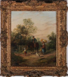 G.I ARA - Framed Mid 19th Century Oil, Rural Living Scene with Figures