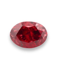 Pink Diamond natural de color rojo, de 0,08 ct, con certificación del GIA, de color rosa anaranjado intenso, de forma ovalada