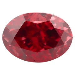 Pink Diamond natural de color rojo, de 0,08 ct, con certificación del GIA, de color rosa anaranjado intenso, de forma ovalada