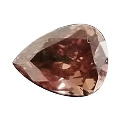 CLOSE OUT  GIA 0.15 Carat Natural Fancy Deep Orange Brown Pear Shape Diamond