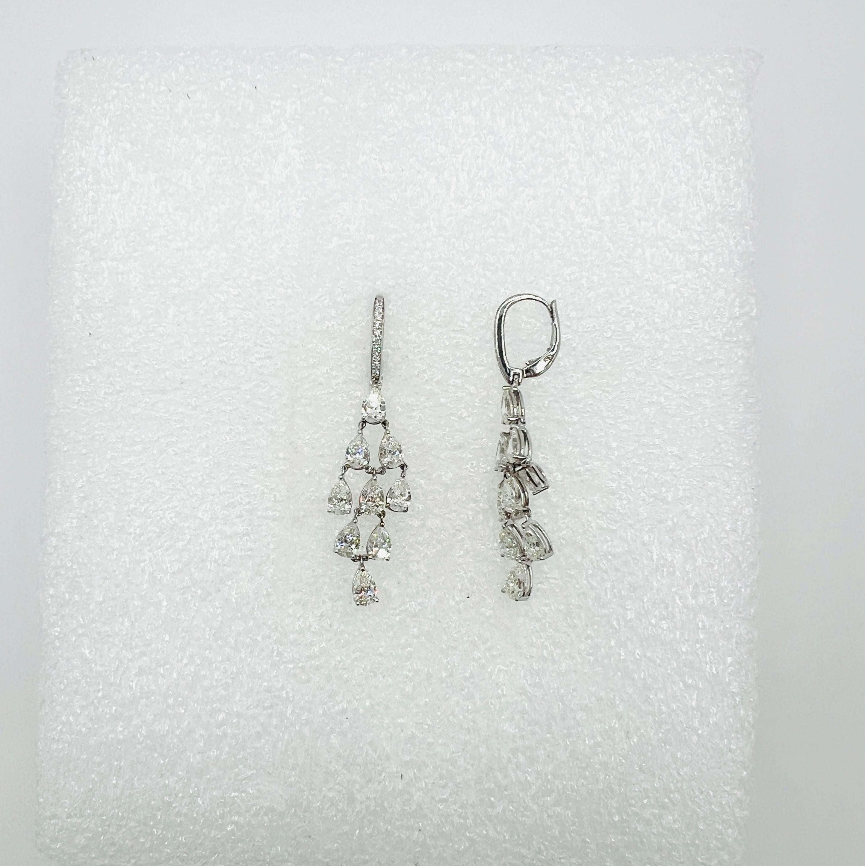 GIA 0,30 Karat Diamant-Birnenform Ohrringe in 18K Weißgold für Damen oder Herren im Angebot
