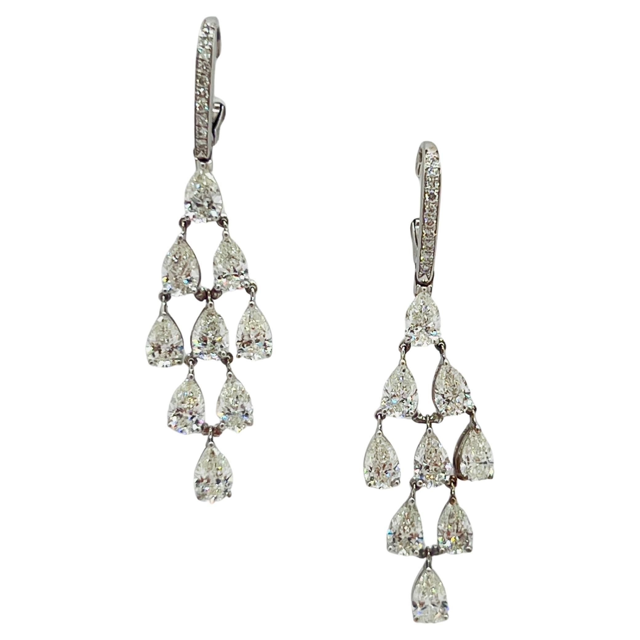 GIA 0,30 Karat Diamant-Birnenform Ohrringe in 18K Weißgold im Angebot