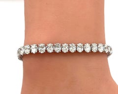 GIA 0.30 Carat Each White Oval Diamond Tennis Bracelet in 18K White Gold