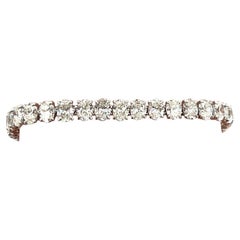 GIA 0.30 Carat Each White Oval Diamond Tennis Bracelet in 18K White Gold
