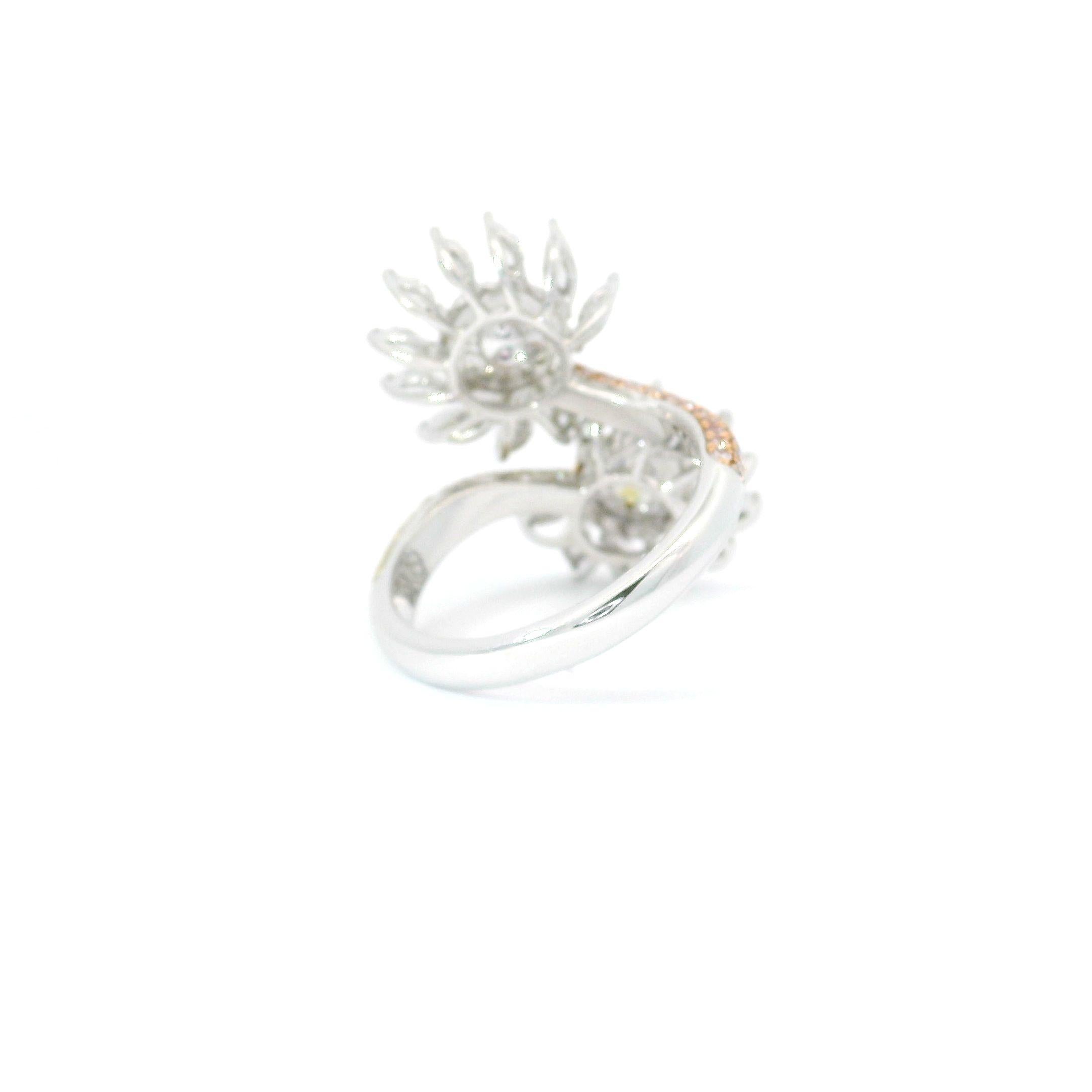GIA  0.35/0.30 Carat U-V/Very Light Pink Colour VS1/I1 Clarity Diamond Ring en vente 1