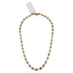 GIA 0.40 Carat Each Multi Shape Diamond Bezel Necklace in 18K Yellow Gold
