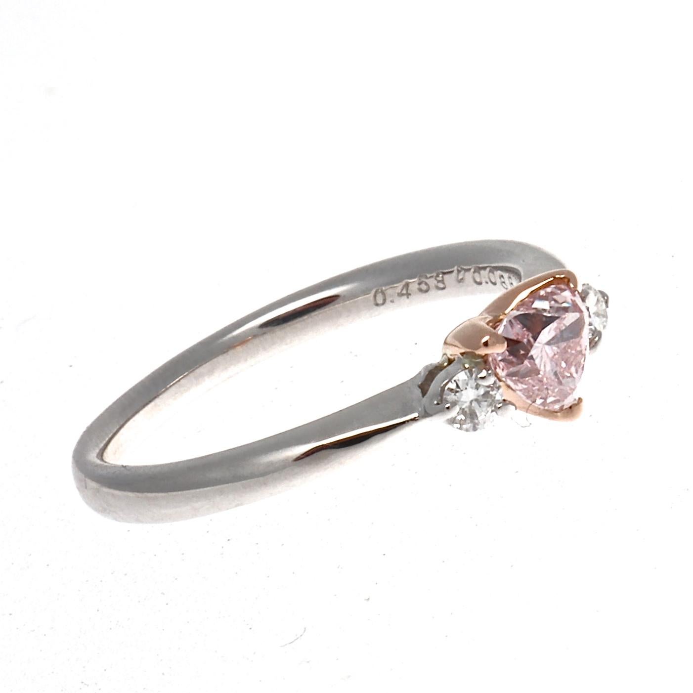 pink heart shaped diamond ring