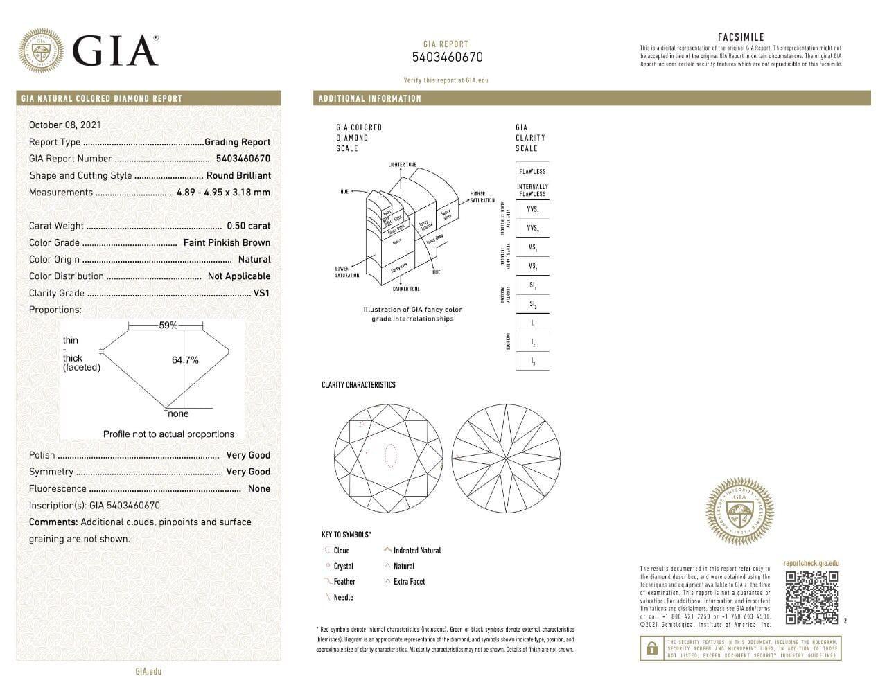 GIA 0.50/0.50/0.46 Carat Faint Pinkish Brown/Light Green Yellow/W-X Diamond Ring For Sale 4