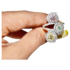 GIA 0,50/0,50/0,46 Carati Anello con Diamante W. Brown e Greene & Greene chiaro/W-X