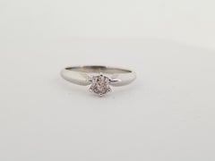 GIA CLEARANCE, 0.50 Carat Cushion Fancy Pink - Brown Diamond White Gold Ring 14k