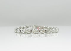 GIA 0.50 Carat Each Multi-Shape White Diamond Bracelet in 18K White Gold