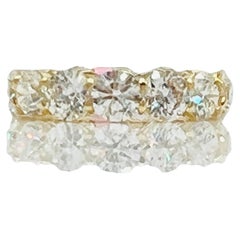 GIA 0.50 Carat Each Round Diamond Eternity Band Ring in 18K Yellow Gold