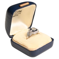 Asscher Cut Diamant (GIA ca. 0,5-Karat) Verlobungsring Halo, Platin