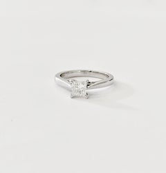 GIA 0.50 Carat Princess Cut Diamond Ring in Platinum