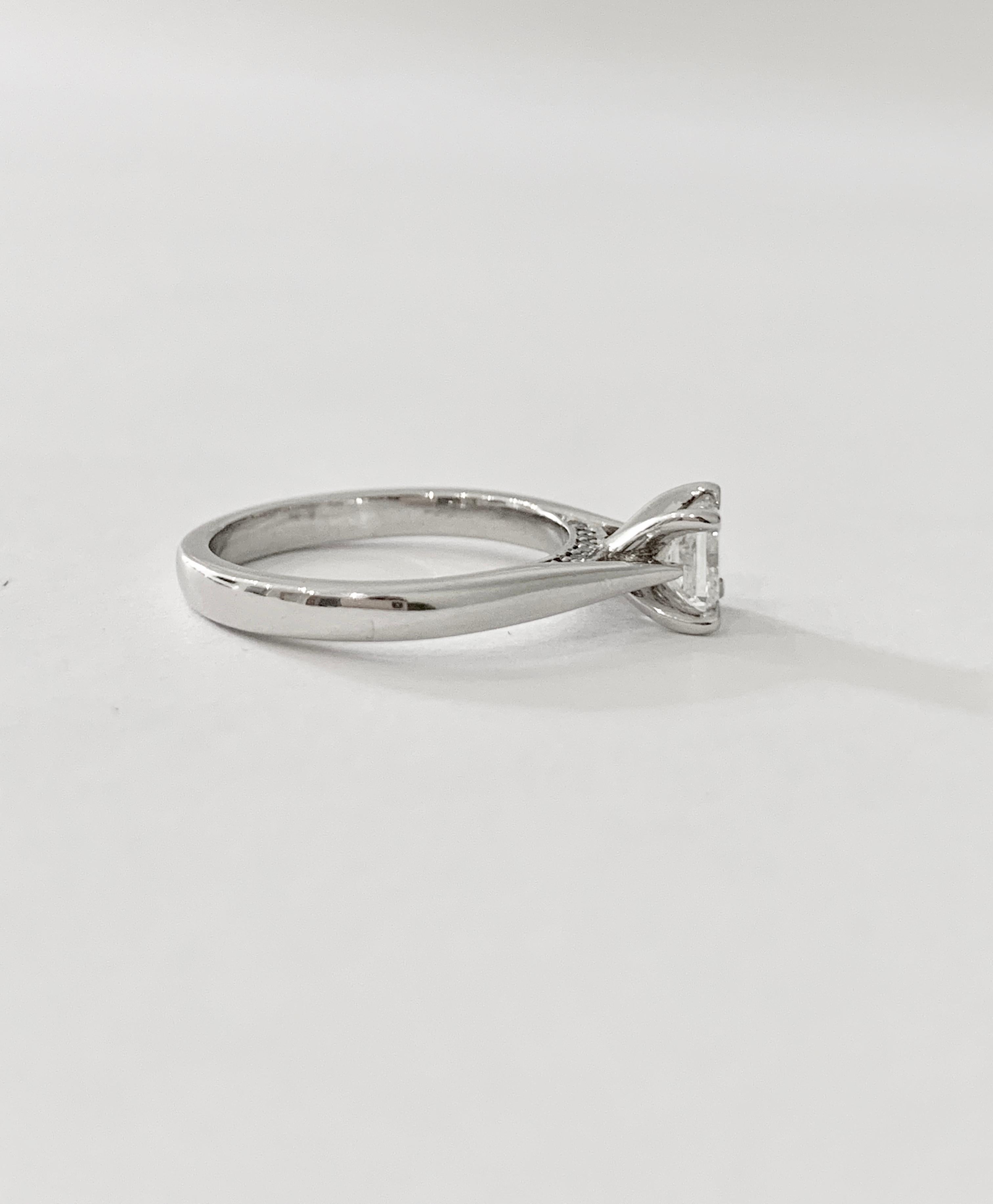 Women's GIA 0.50 Carat Princess Cut Diamond Ring in Platinum For Sale