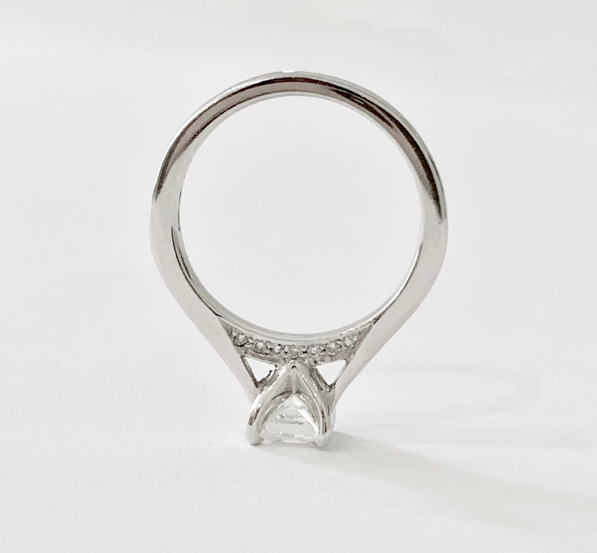 GIA 0.50 Carat Princess Cut Diamond Ring in Platinum For Sale 2