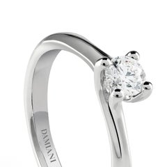 GIA 0,51ct Diamante redondo natural talla brillante F/VVS1 Anillo Damiani solitario