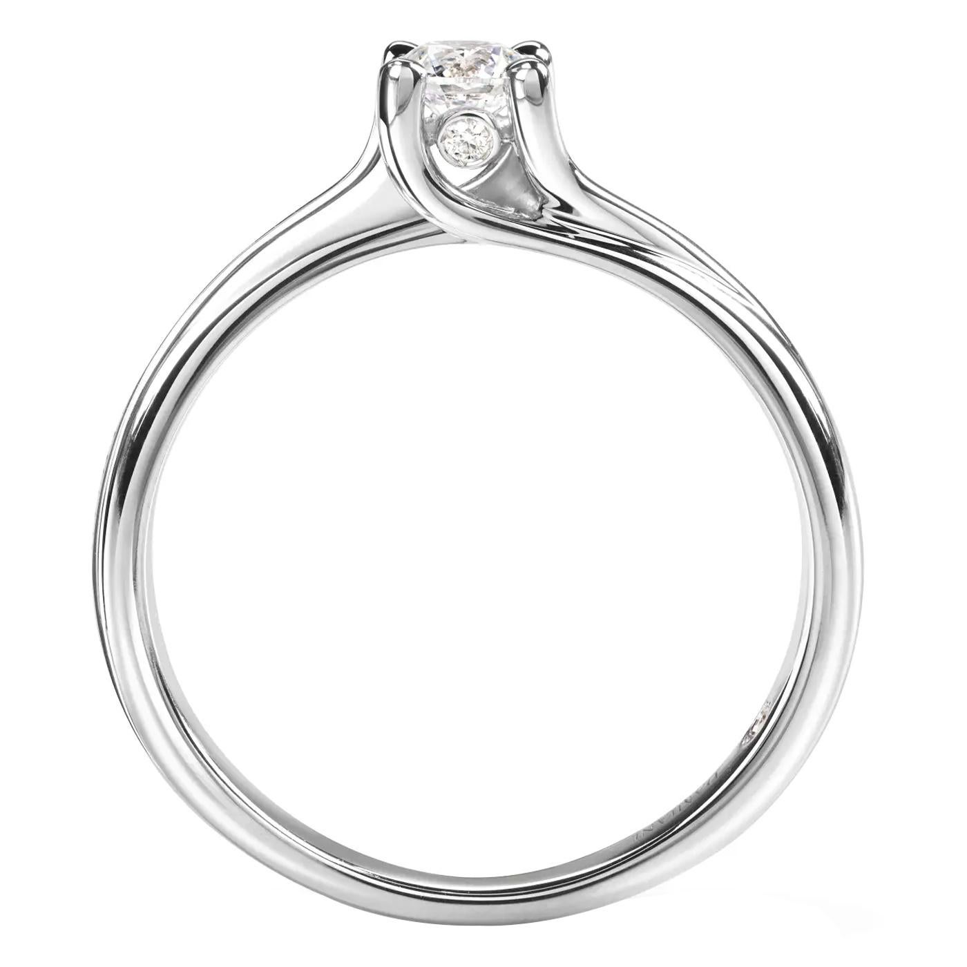GIA 0,51 Karat natürlicher runder Brillantschliff F/VVS1 Solitär Diamant Damiani Ring (Modernistisch) im Angebot