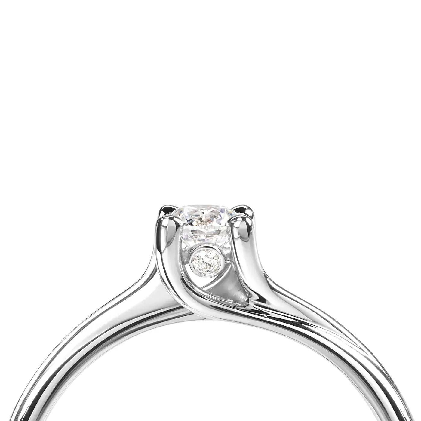 GIA 0,51 Karat natürlicher runder Brillantschliff F/VVS1 Solitär Diamant Damiani Ring (Rundschliff) im Angebot