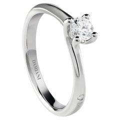GIA 0.51ct Natural Round Brilliant Cut F/VVS1 Solitaire Diamond Damiani Ring