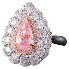 GIA 0.52 Carat Fancy Pink Diamond Necklace Duel Use As Ring 18 Karat White Gold