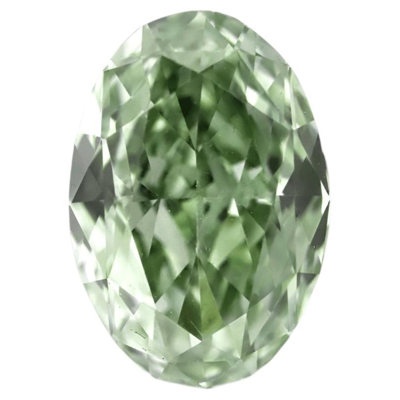 GIA 0.52ct Fancy Gray-Yellowish Green Chameleon Diamond VS1 Oval Mod Brilliant For Sale
