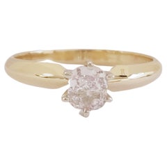 GIA 0.53 Carat Cushion Pink Diamond Solitaire Ring 14K Yellow Gold
