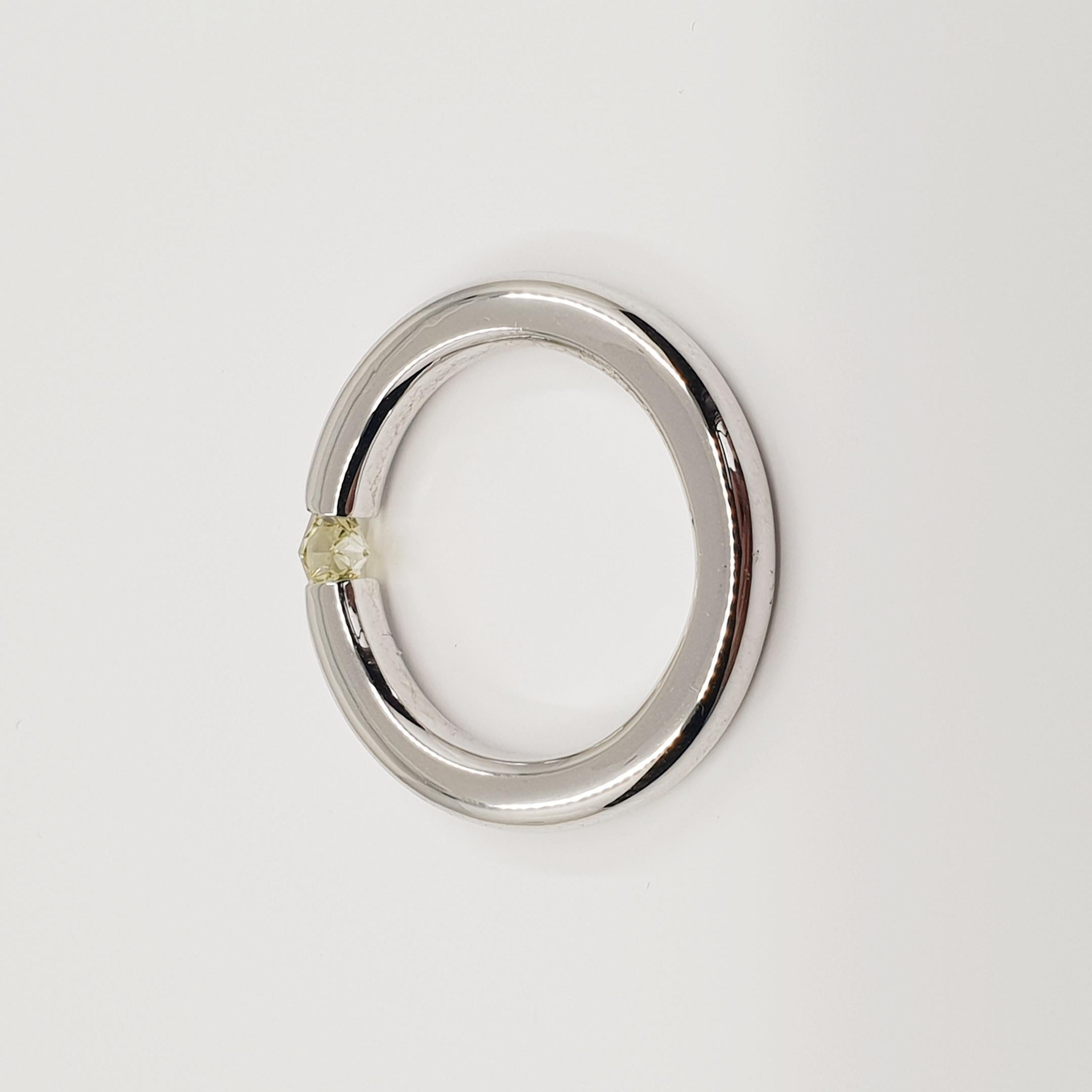 Women's GIA 0.5Carat Solitaire Diamond Ring F-G/VS 18k White Gold, Brilliant Cut For Sale