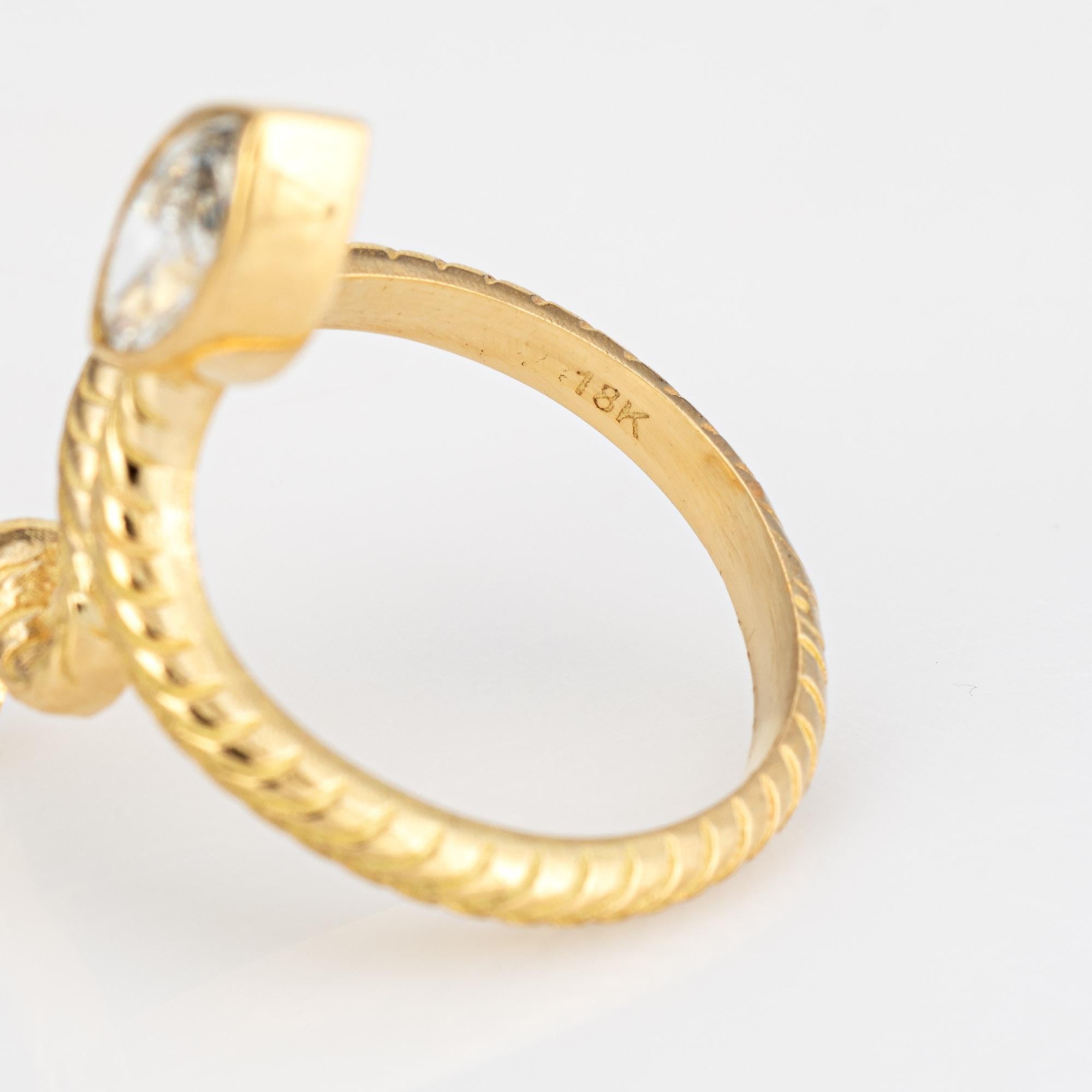 GIA 0.63ct Diamond Snake Ring Estate 18k Yellow Gold Sz 6.25 Serpent Jewelry  1