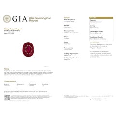 Rubis « Pigeon Blood » de Birmanie non chauffé, certifié GIA, 0,69 ct (5,54 x 4,32 x 3,23 mm)
