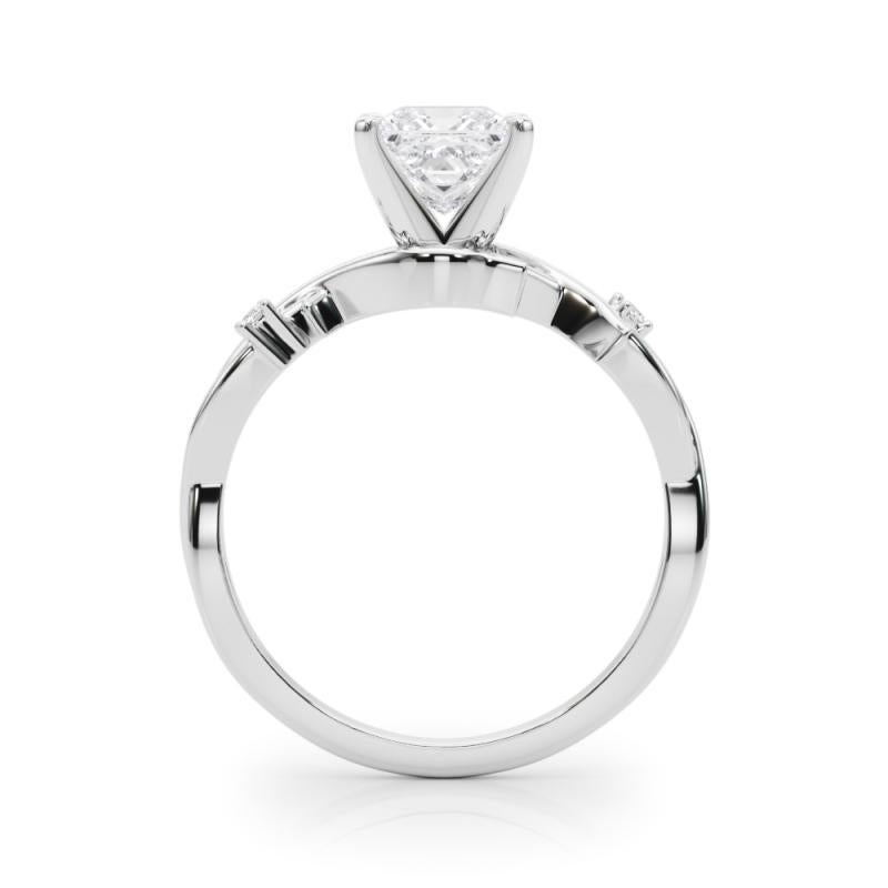 GIA 0,7 Carati Princess Vine Band Anello di diamanti in oro bianco 18K ispirato alla Nature In condizioni Nuovo in vendita a New York, NY
