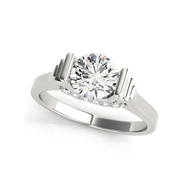 Taglio rotondo GIA 0,7 Carati Tondi Decorati Gallery Art Deco  Anello con diamante in vendita