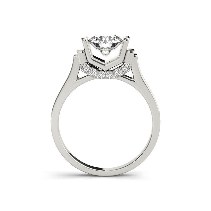 GIA 0,7 Carati Tondi Decorati Gallery Art Deco  Anello con diamante In condizioni Nuovo in vendita a New York, NY